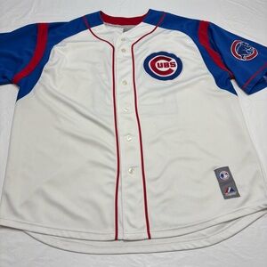 Chicago Cubs Jersey Derrek Lee #25 Vintage Majestic White Measures Men’s 2XL